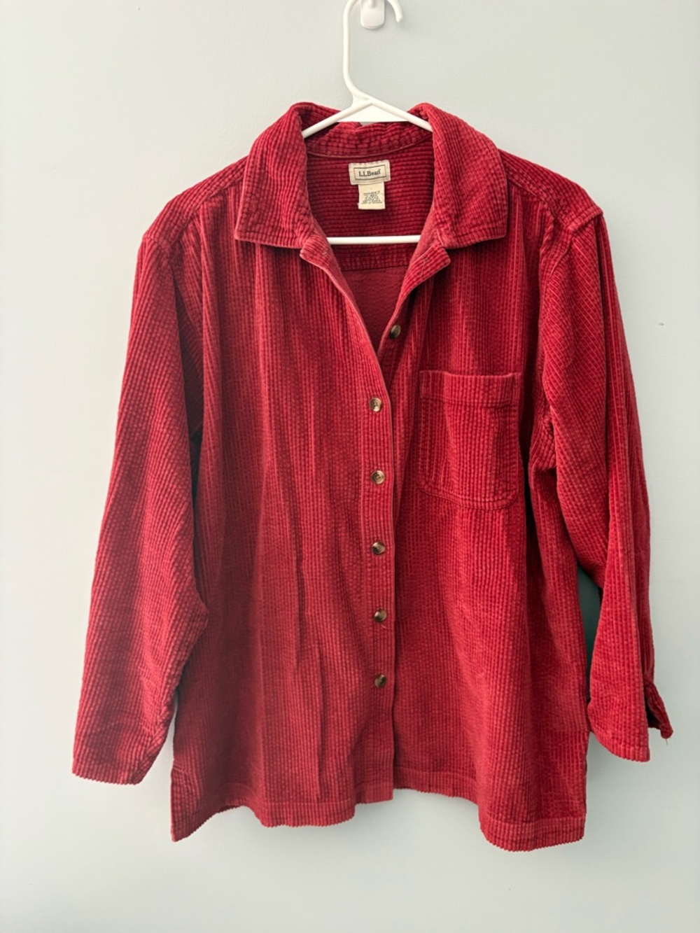L.L. Bean Women's Red Corduroy Shirt Jacket